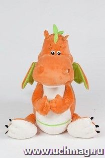 Игрушка мягкая "Дракоша", оранжевый, 53 см — интернет-магазин УчМаг