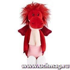 Игрушка мягкая "Дракон Руби" в шарфике и валенках, 25 см — интернет-магазин УчМаг