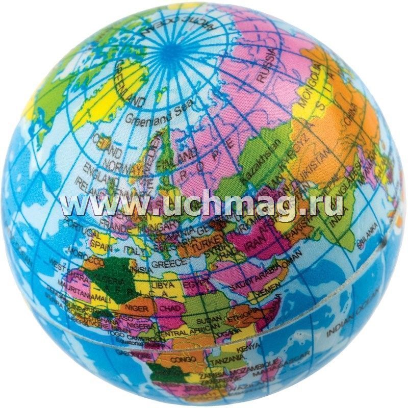 Мяч Глобус на резинке 6,3 см 1 шт